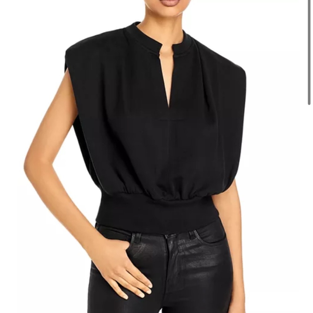 Black Sleeveless French Terry Top 3.1 Phillip Lim Blouse Shirt